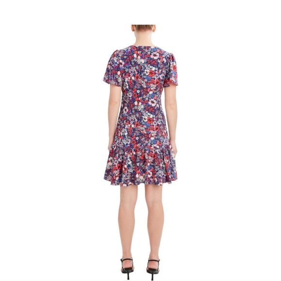 Bcbg Paris Women's Short Sleeve Flounce Hem Dress - Picture 2 of 6